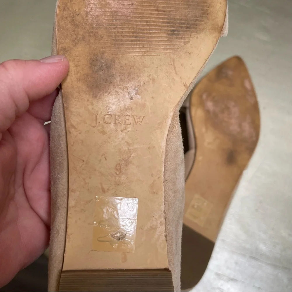 J. Crew Suede Zoe D’Orsay Flats Size 9 in Saddle F5310 - Picture 5 of 8